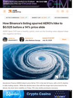 How Binance's listing spurred AERO's hike to $0.525 before a 14% price slide - AMBCrypto
