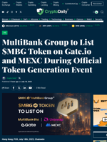 MultiBank Group to List $MBG Token on Gate.io and MEXC During Official Token Generation Event - Crypto Daily