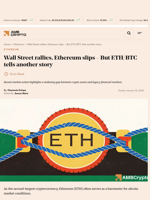 Wall Street rallies, Ethereum slips - But ETH/BTC tells another story - AMBCrypto