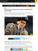 Pantera Capital founder faces tax probe over $850M crypto profits: Report