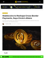 Stablecoins to Reshape Cross-Border Payments, Says Circle’s Allaire - CoinCentral