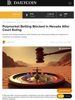Polymarket Betting Blocked in Nevada After Court Ruling - DailyCoin