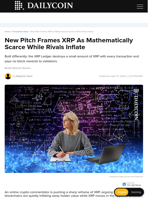 New Pitch Frames XRP As Mathematically Scarce While Rivals Inflate - DailyCoin