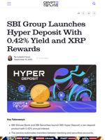 SBI Group Launches Hyper Deposit With 0.42% Yield and XRP Rewards