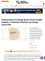 Federal Reserve Beige Book shows stable outlook, moderate inflation as energy costs bite