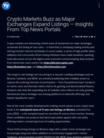 Crypto Markets Buzz as Major Exchanges Expand Listings — Insights From Top News Portals | Visionary Financial