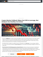 Crypto Market Pullback Wipes Out $1B in Leverage, But Analysts See Healthy Correction - Brave New Coin