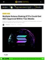 Multiple Solana Staking ETFs Could Get SEC Approval Within Two Weeks - CoinCentral