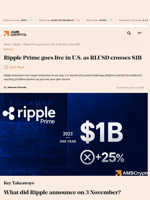 Ripple Prime goes live in U.S. as RLUSD crosses $1B - AMBCrypto