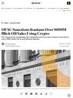 OFAC Sanctions Iranians Over $100M Illicit Oil Sales Using Crypto - Decrypt