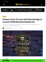 Solana Joins Forces with Wavebridge to Launch KRW-Backed Stablecoin - CoinCentral
