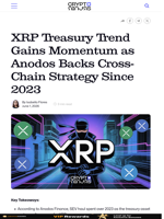 XRP Treasury Trend Gains Momentum as Anodos Backs Cross-Chain Strategy Since 2023