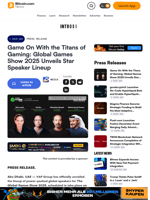 Game On With the Titans of Gaming: Global Games Show 2025 Unveils Star Speaker Lineup – Press release Bitcoin News