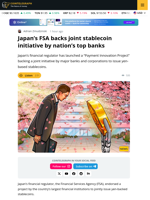 Japan’s FSA Backs Major Banks’ Joint Yen Stablecoin Rollout