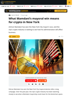 Mamdani Wins: What It Means for Crypto