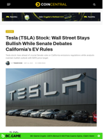Tesla (TSLA) Stock: Wall Street Stays Bullish While Senate Debates California's EV Rules - CoinCentral