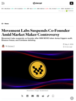 Movement Labs Suspends Co-Founder Amid Market Maker Controversy - Decrypt