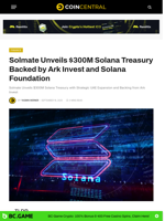 Solmate Unveils $300M Solana Treasury Backed by Ark Invest and Solana Foundation