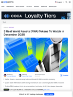 3 Bullish RWA Crypto To Watch This December