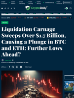 Liquidation Carnage Sweeps Over $1.7 Billion, Causing a Plunge in BTC and ETH: Further Lows Ahead? - Crypto Daily