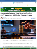 Cardano to Outpace Visa? Analyst Predicts $10T Valuation: ADA Price Forecast Inside