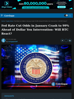 Fed Rate Cut Odds in January Crash to 99% Ahead of Dollar Yen Intervention- Will BTC React