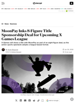 MoonPay Inks 8-Figure Title Sponsorship Deal for Upcoming X Games League - Decrypt