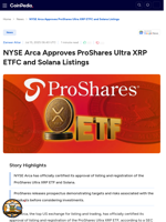NYSE Arca Approves ProShares Ultra XRP ETFC and Solana Listings