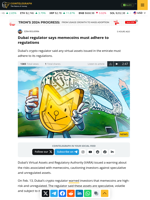 Dubai regulator says memecoins must adhere to regulations