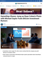 GameStop Shares Jump as Ryan Cohen’s Photo with Michael Saylor Fuels Bitcoin Investment Rumors - TheNewsCrypto