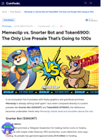 Memeclip vs. Snorter Bot and Token6900: The Only Live Presale That’s Going to 100x