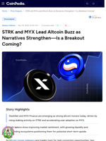 STRK price and MYX Lead Altcoin Buzz as Narratives Strengthen—Is a Breakout Coming?