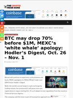BTC may drop 70% before $1M, MEXC’s ‘white whale’ apology:
Hodler’s Digest, Oct. 26 – Nov. 1