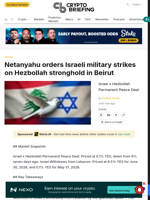 Netanyahu orders Israeli military strikes on Hezbollah stronghold in Beirut