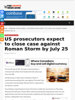 US prosecutors expect to close case against Roman Storm by July 25 - The Crypto News Wire