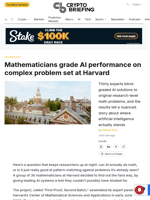 Mathematicians grade AI performance on complex problem set at Harvard