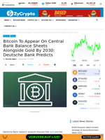 Bitcoin To Appear On Central Bank Balance Sheets Alongside Gold By 2030: Deutsche Bank Predicts ⋆ ZyCrypto