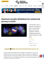 Starknet unveils Shieldnet for enhanced privacy in DeFi