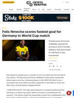 Felix Nmecha scores fastest goal for Germany in World Cup match
