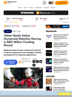 Tether Backs Italian Humanoid Robotics Startup in $80 Million Funding Round – News Bytes Bitcoin News