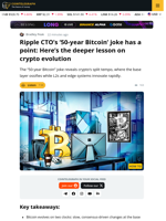 Ripple CTO’s “50-Year Bitcoin” Joke Has a Point: The Real Lesson