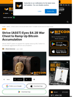 Strive (ASST) Eyes $4.2B War Chest To Ramp Up Bitcoin Accumulation