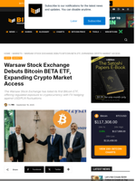 Warsaw Stock Exchange Debuts Bitcoin BETA ETF, Expanding Crypto Market Access