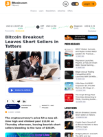 Bitcoin Breakout Leaves Short Sellers in Tatters – Markets and Prices Bitcoin News