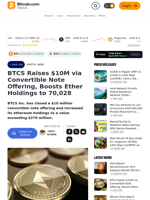 BTCS Raises $10M via Convertible Note Offering, Boosts Ether Holdings to 70,028 – Crypto News Bitcoin News