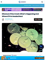 Ethereum Price Crash: Here’s What Is Happening And Where ETH Is Headed Next