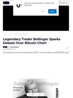 Legendary Trader Bollinger Sparks Debate Over Bitcoin Chart - U.Today