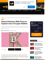 Klarna Partners With Privy To Explore Use Of Crypto Wallets