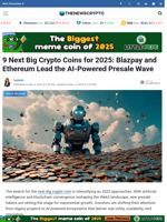 9 Next Big Crypto Coins for 2025: Blazpay and Ethereum Lead the AI-Powered Presale Wave - TheNewsCrypto