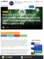 Why Did $153 AAVE and $1.87 DOT Crash? Digitap ($TAP) is up 263% as Solana Deposits Go Live: Best Crypto to Buy | Live Bitcoin News